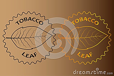 Tobacco leaf sticker Vector Illustration