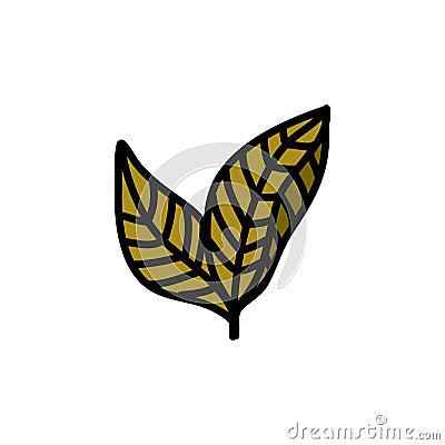 Tobacco leaves doodle icon, vector illustration Cartoon Illustration