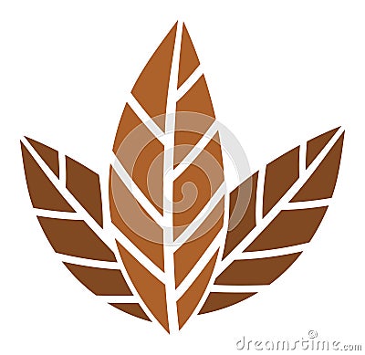 Flat Vector Tobacco Leaves Icon Stock Photo