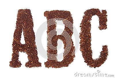Tobacco letters ABC Stock Photo