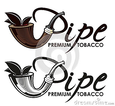 Tobacco pipe logo Vector Illustration