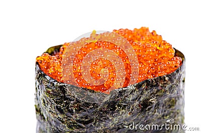 Tobiko Gunkan-Sushi with Fish Roe Stock Photo