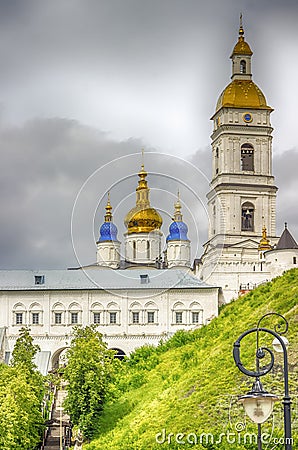 Tobolsk Kremlin panorama menacing sky Stock Photo