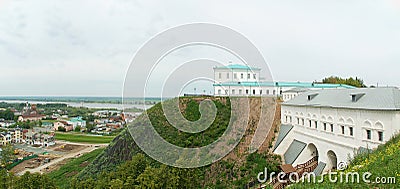 Tobolsk, panorama: gate, river, Bottom city Stock Photo