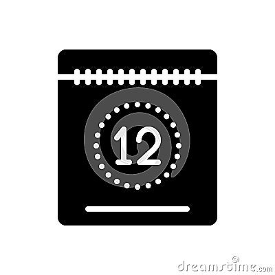 Black solid icon for Today, this day and calendar Vector Illustration
