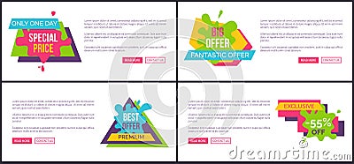 Only Today Special Price Set Vector Illustration Vector Illustration