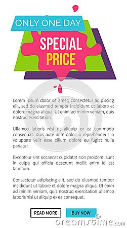 Only Today Special Price, Single Web Page S Vector Illustration