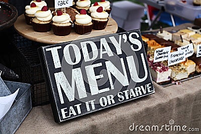 Todays menu eat Stock Photo