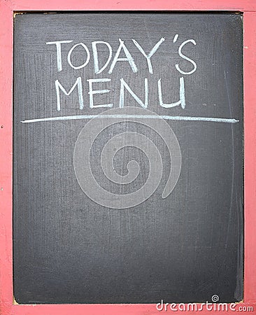 Todays Menu Handwriting Stock Photo