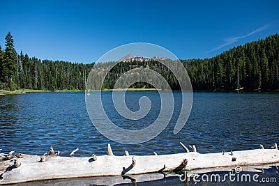 Todd Lake, along the Cascade Lakes Scenic Byway near Bend Oregon Stock Photo