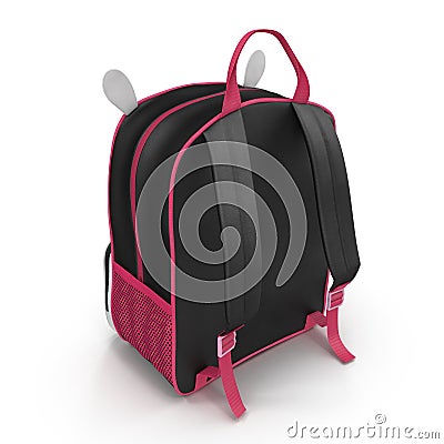 Toddler Baby Child Backpack Animal on a white. Rear view. 3D illustration Cartoon Illustration