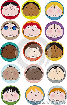 Toddler faces Vector Illustration