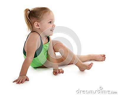 Toddler Girl in leotard Stock Photo