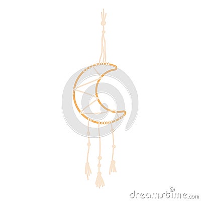 Toddler sleeping dreams catcher Vector Illustration