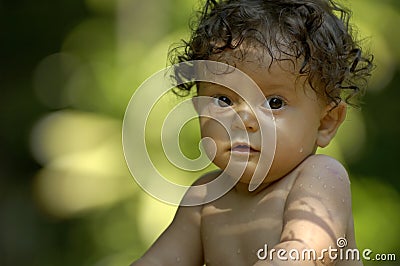 Toddler in tropics Stock Photo