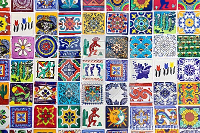 Decorative Mexican tiles in Todos Santos Editorial Stock Photo