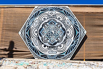 Decorative plate for sale in Todos Santos Editorial Stock Photo