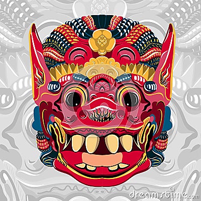 Todsakan face which is the demon king in Thai Khon. Vector Vector Illustration