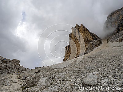 Tofane dolomites mountains panorama Stock Photo
