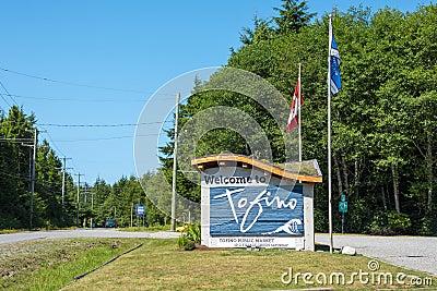 Tofino Welcome sign Editorial Stock Photo