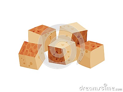 Tofu on white background. Vector flat illustration. Vector Illustration