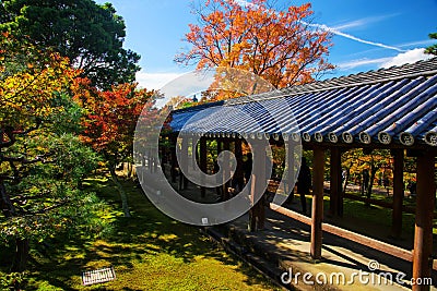 Tofukuji temple, walk trail with fall foliage Stock Photo