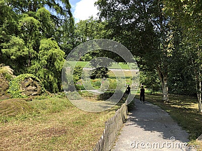 Together in the Garden or Zusammen im Garten Flower Island Mainau on the Lake Constance Stock Photo