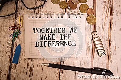 Together we make the difference concept Stock Photo