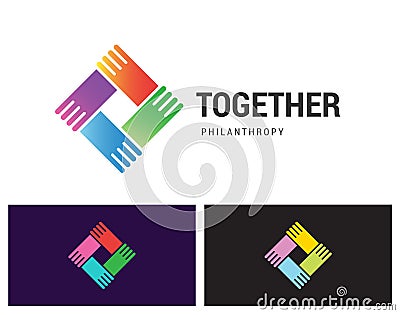 Together Philantropy Vector Illustration