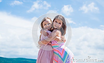 Togetherness. love and support. concept of sisterhood and friendship. family bonding time. best friends forever. two Stock Photo