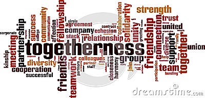 Togetherness word cloud Vector Illustration