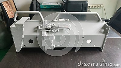 Toggle clamp for lock interface of modular neck rice transplanter Stock Photo