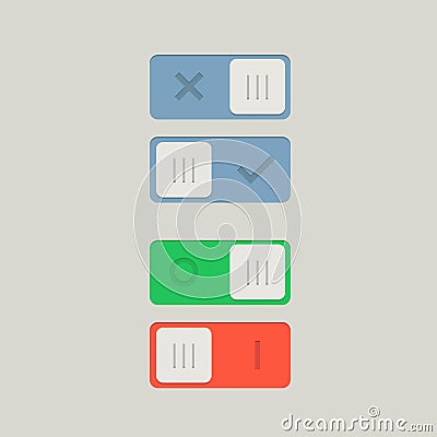 Toggle Switch On and Off position. Button. Vector Illustration Vector Illustration