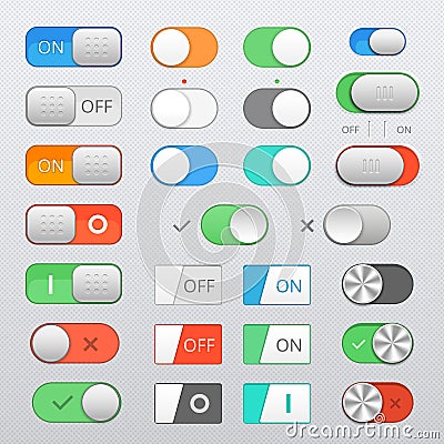 Toggle switch set Vector Illustration