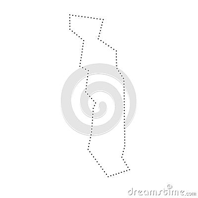 Togo dotted outline vector map Stock Photo