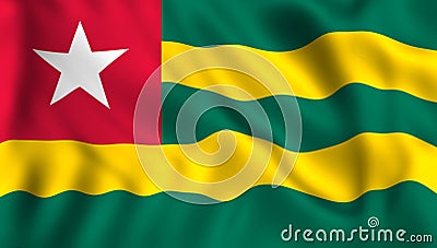 Togo flag waving in the wind Stock Photo
