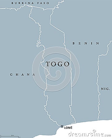 Togo political map Vector Illustration