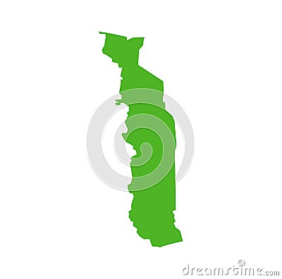 Togo vector map in green color Vector Illustration