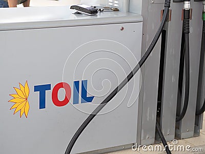 Toil gasoline station banner Editorial Stock Photo