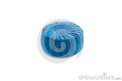 Toilet bowl cleaner blue bubble on white background Stock Photo