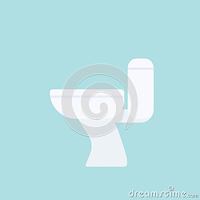 Toilet bowl in flat style vector illustration Vector Illustration