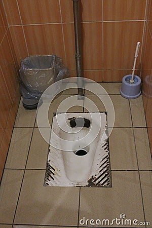 Toilet bowl genoa in the sanitary room Stock Photo
