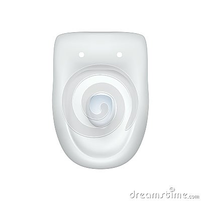 Toilet bowl incomplete modern realistic. Isolated images of white toilet bowl view top. Vector illustration for advertising or web Vector Illustration