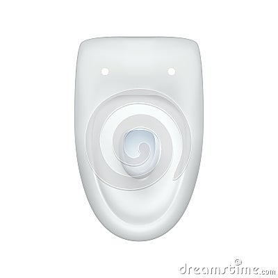 Toilet bowl incomplete modern realistic. Isolated images of white toilet bowl view top. Vector illustration for advertising or web Vector Illustration