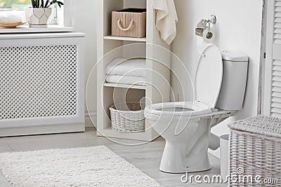 Toilet bowl in modern interior Stock Photo