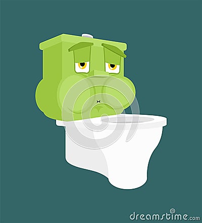 Toilet bowl Nausea Feeling sick emotion isolated. Sick lavatory Cartoon Style. toilet ill Vector Vector Illustration