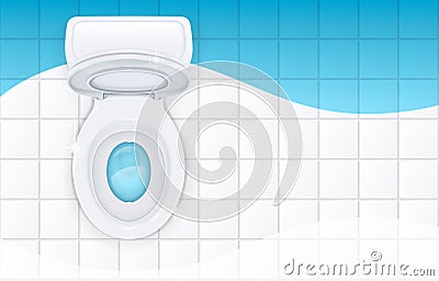 Toilet bowl with open cover. Vector illustration. Vector Illustration