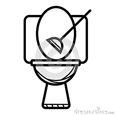 Toilet bowl, protective rubber gloves and plunger set icon Vector Illustration