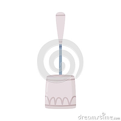 Toilet Brush as Tool for Cleaning Toilet Bowl Isolated on White Background Vector Illustration Vector Illustration