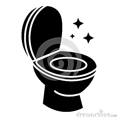 Toilet clean cleaning icon, vector illustration, black sign on isolated background Vector Illustration